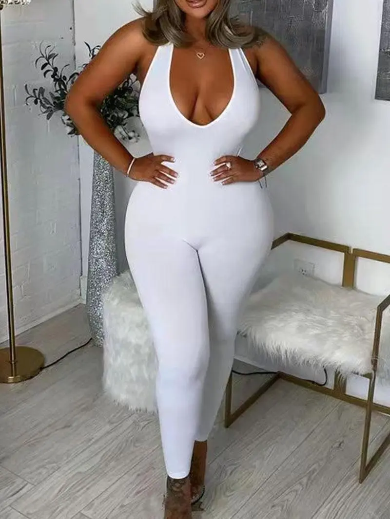 White Halter Jumpsuit