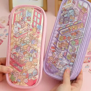 Cute Cartoon Miniature DIY Pocket, 1 Count Large Capacity Stationery Storage Bag, Portable Pencil Case, Stationery Storage Organizer, Stationery Office Supplies, Multifunctional Stationery for Office School Student