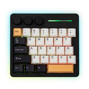 KiiBOOM Cybrix 29 Wired Gaming Mechanical Keyboard 8Khz Polling Aluminum & Acrylic One Handed Keyboard Rapid Fast Programmable Knobs Magnetic Switch Adjustable Actuation RGB Backlits FR4 Plate gaming accessories creamykeyboards