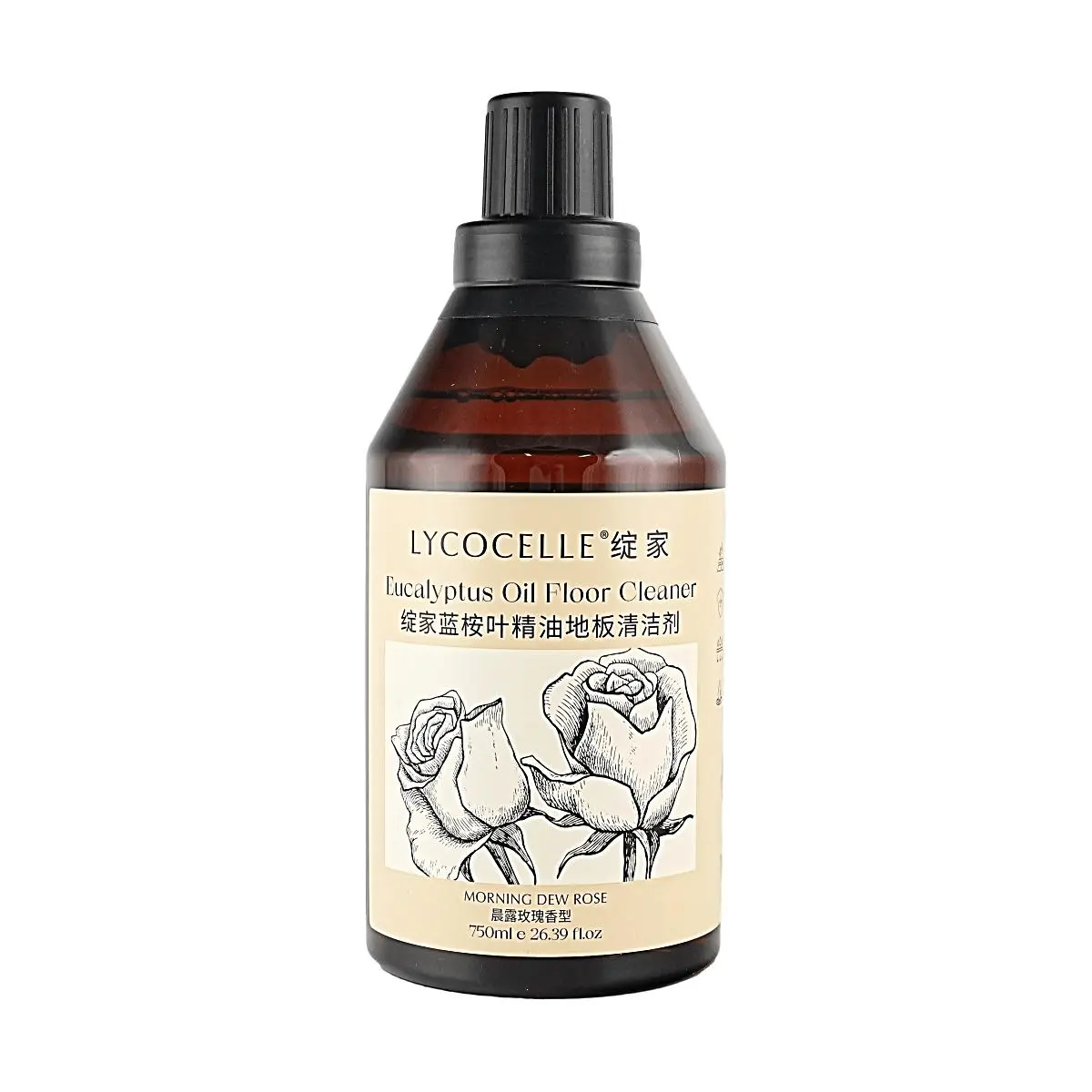 LYCOCELLE Floral Concentrated Scented Household Floor Cleaner, Morning Dew Rose Fragrance, 750ml Single Bottle - Biodegradable Multi-Surface Solution for Hard Floors (Hardwood, Tile, Laminate, Vinyl) That Removes Grime and Bacteria