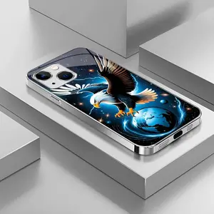 Suitable for [iPhone 13 Mini] Light luxury crystal eagle pattern and scorpion glass electroplated mobile phone case, exquisite and gorgeous 995