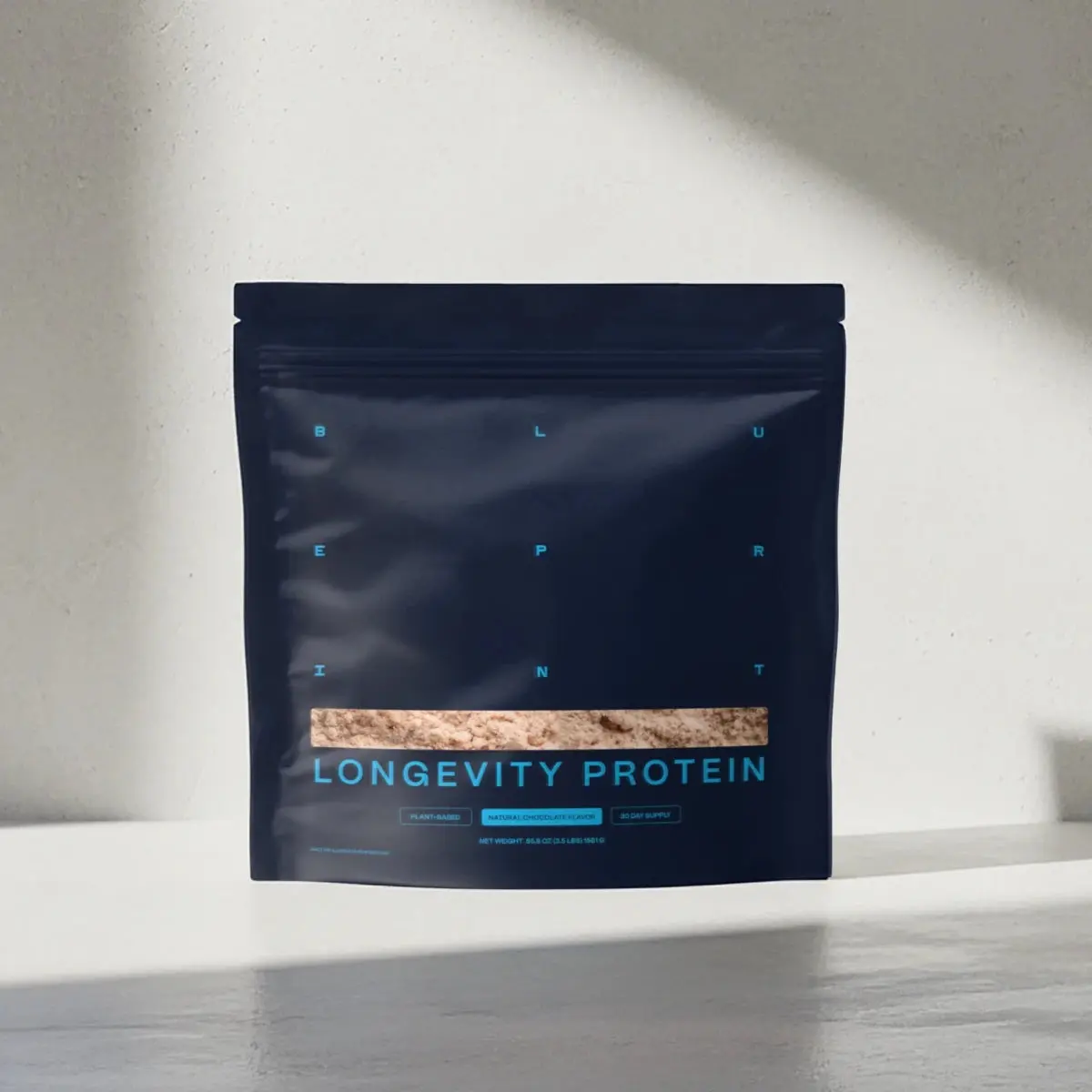 Blueprint Bryan Johnson Longevity Protein Powder Supplement - Chocolate, 26g Plant-Based Pea & Hemp Protein, Rich Cocoa Flavanols, Cognitive Boost, Muscle Support, Antioxidant Aid, Inflammatory Help, Gluten-Free, Dairy-Free, Third-Party Heavy Metal Tested