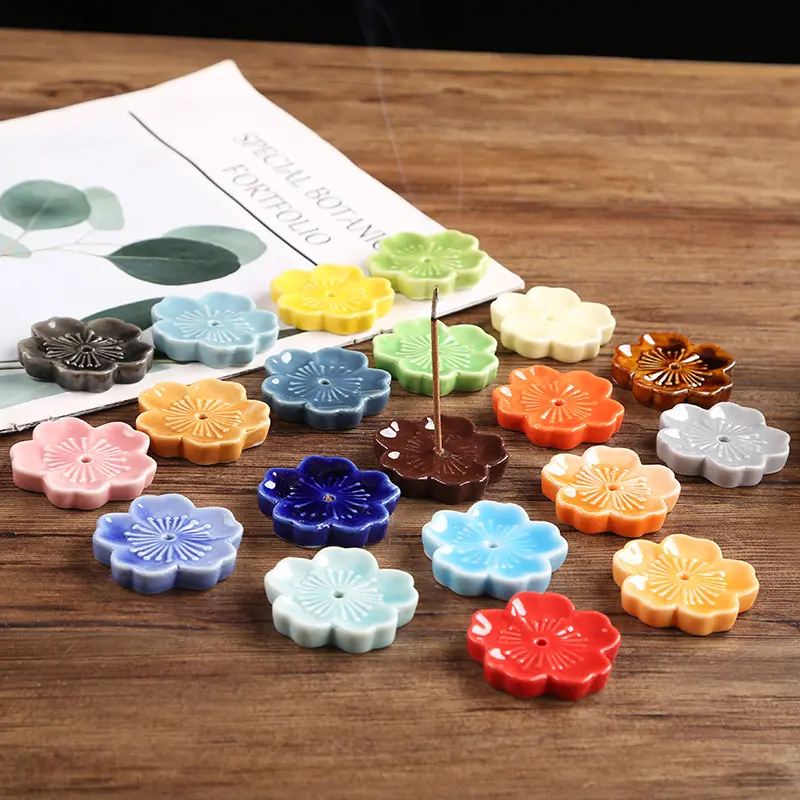 Cherry Blossom Mini Incense Holder & Tray for Sandalwood & Agarwood Sticks - Decorative Design incense stick Cherry Blossom Mini Incense Holder & Tray for Sandalwood & Agarwood Sticks - Decorative Design incense stick