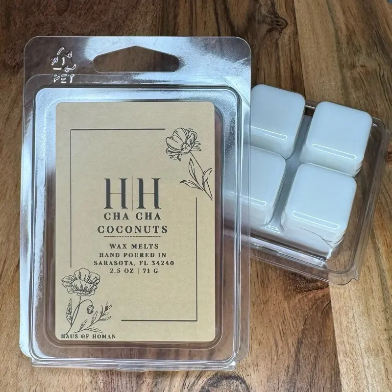 H|H Cha Cha Coconuts 2.5oz 71g Scented Wax Cubes for Home Fragrance Hand Poured in Sarasota,FL