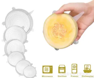 6 PCS Silicone Stretch Lids – Reusable Food Covers, Leak-Proof & Heat Resistant