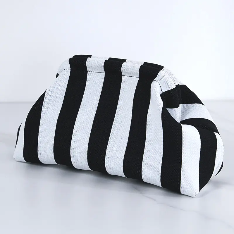 Women's Stripe Cloud Dumpling Bag Beach Design Clutch Purses for Women Casual Dumpling Striped Compact Purse Bags Crochet Handbag Urban Chic Cute Summer Purse tiktokshopbacktoschool