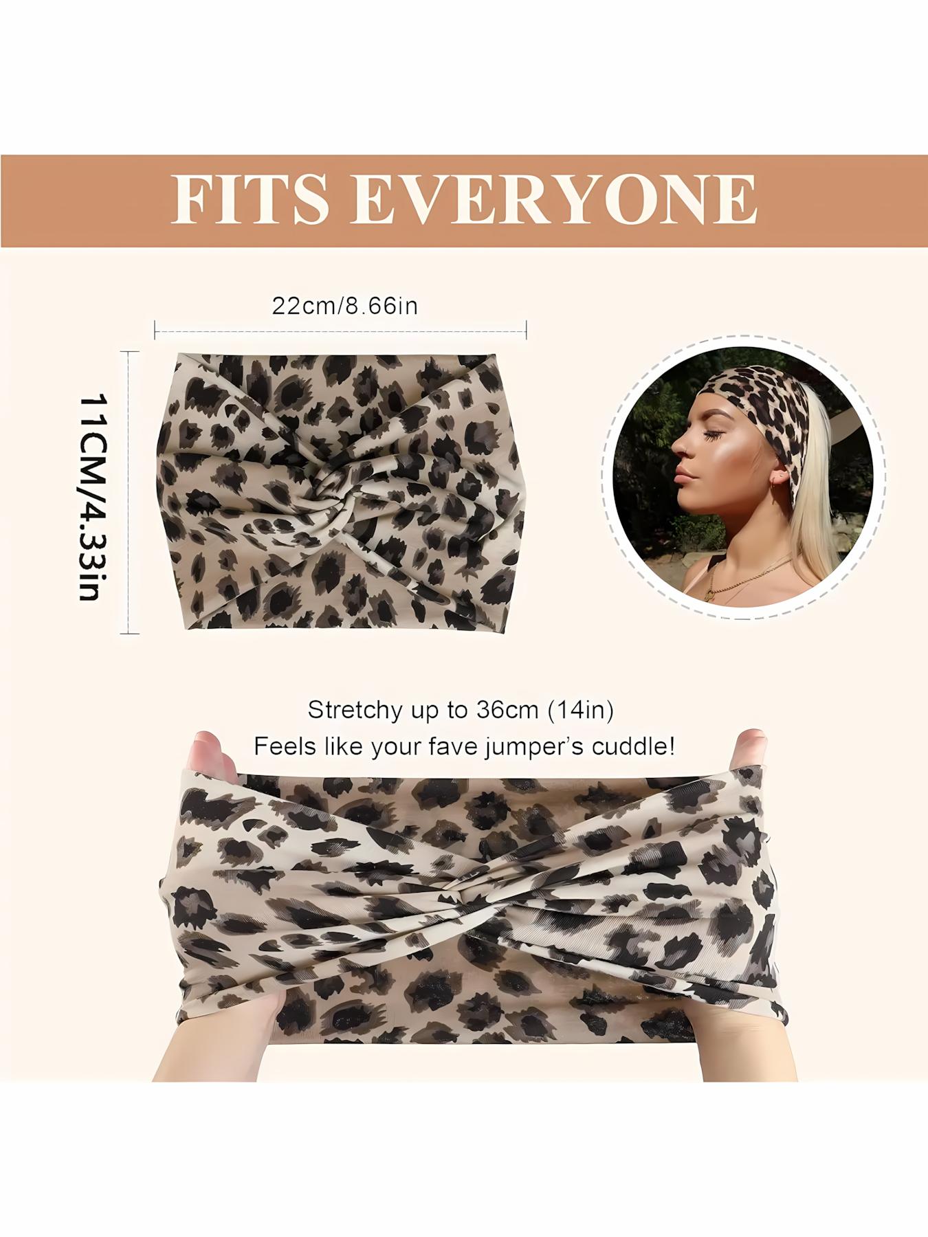 Women's 4-Piece Hairband Set, Elastic Boho Tie-Dye Headbands in Wide & Narrow Styles, Vintage Fashion Hair Accessories for Yoga, Sports, Makeup, Daily Wear & Workout