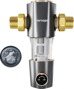 Vortopt Spin Down Sediment Water Filter,Automatic Flushing,Protect Other Filter Systems and Appliances,40 Micron Flushable Prefilter Filtration (VT-Q50)