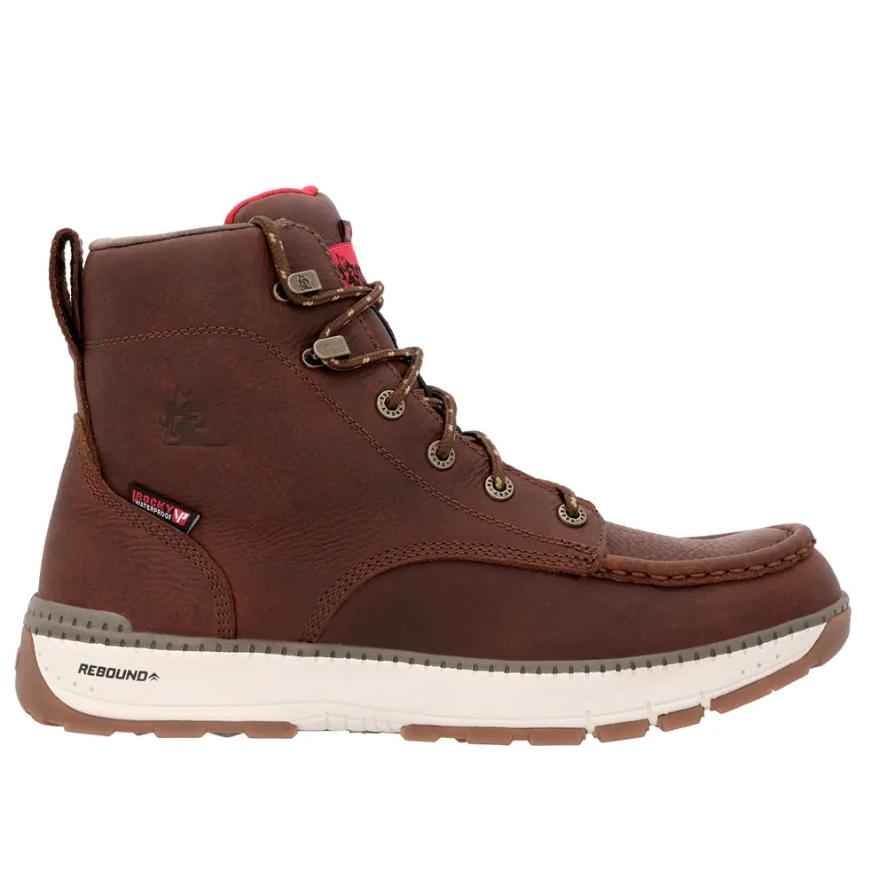 Rocky Mens Rebound 6 Inch Waterproof Composite Toe  Work/Duty - Brown