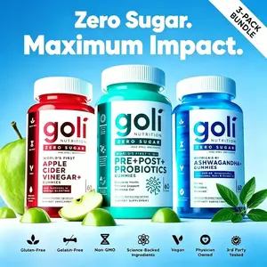 Power Wellness Trio for Stress, Gut & Immune - World's First 3-in-1 Pre, Post, Probiotic, Apple Cider Vinegar & Vitamin B12, Ashwagandha & Vitamin D Gummies. Gluten-Free, Vegan, Non-GMO & Gelatin-Free