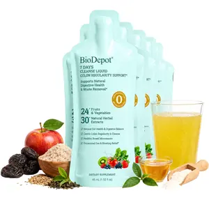 BioDepot Herbal Liquid Gut Reset Dietary Supplement - Health, Fitness & Vitamin Support for Gut Balance, Digestive Comfort, Fresh Breath - Edible Formula with 24+ Fruit & Vegetable Ingredients, 30+ Herbal Extracts