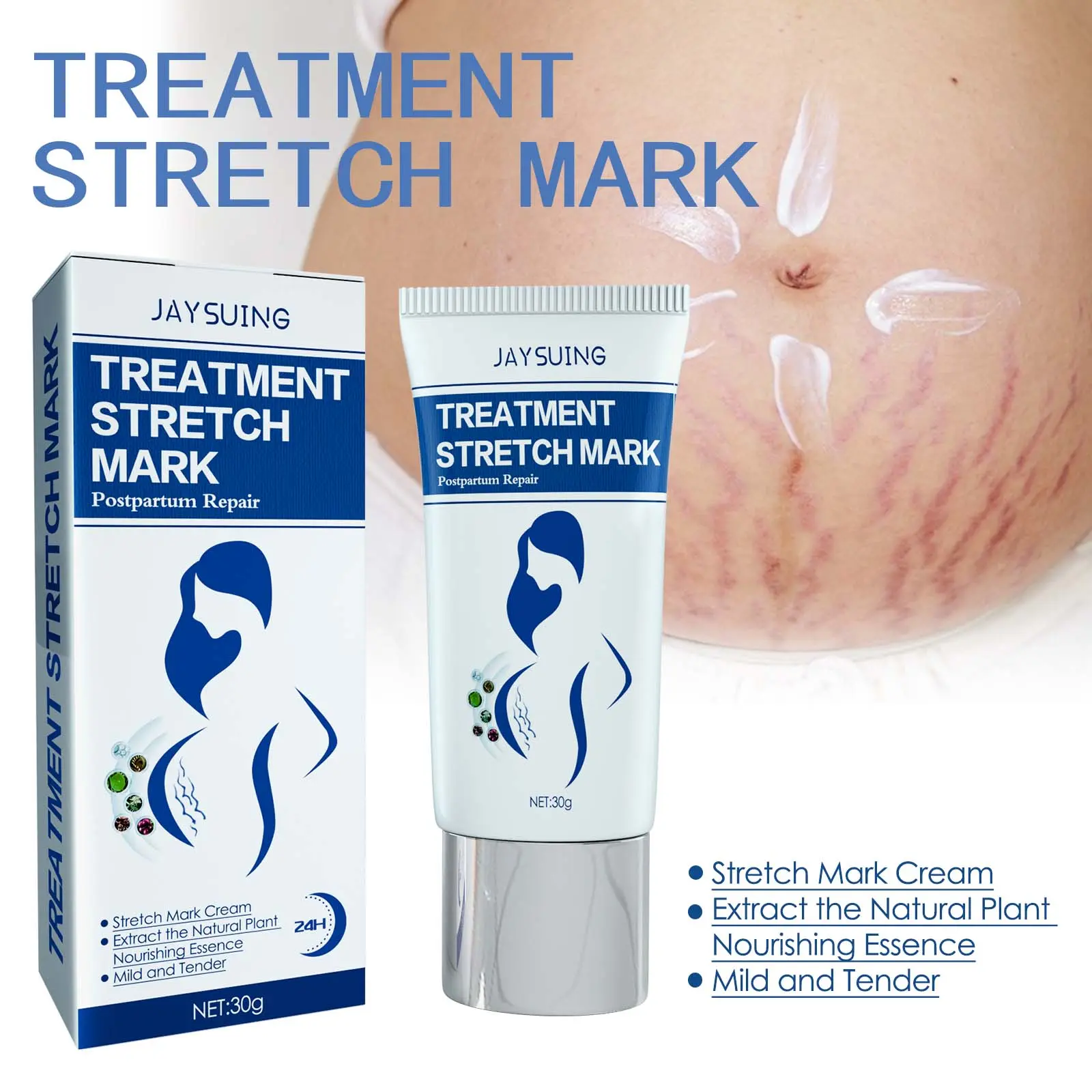 Jaysuing Pregnancy Scar Care Cream – Postpartum Skin Care, Smoothing & Firming, Gentle Body Cream for Improved Skin Quality