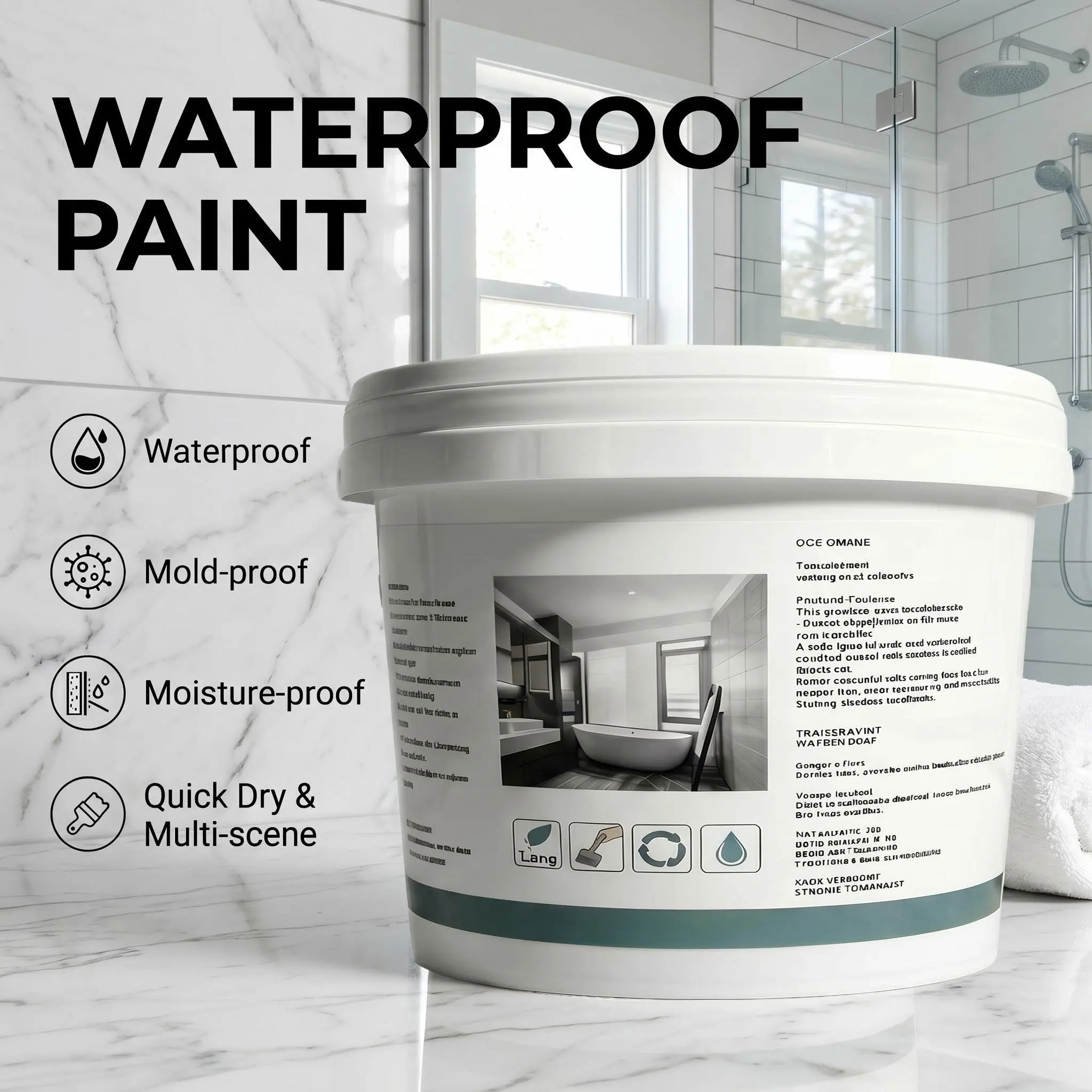 Waterproof Paint, Home Renovation Repair Coating, Bathroom Basement Cement Floor Wall Waterproof Coating, Leak Repair Sealant, Moisture Barrier Anti-Leak Protective Paint for Shower Roof Tile Gap transparent magic bond seal sellador para concreto drywall