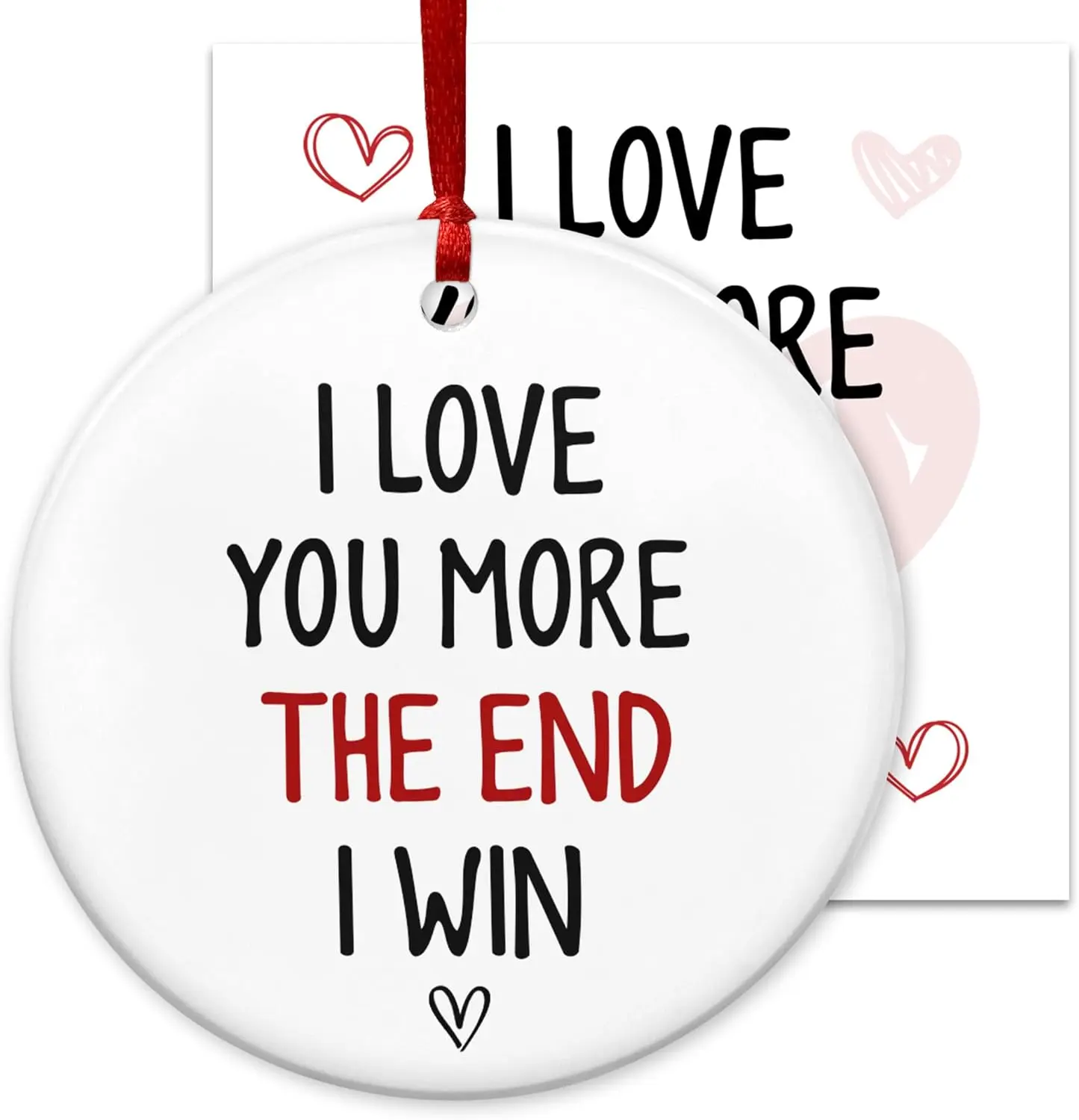 Couple Gifts for Him Her - Christmas Tree Decoration Ceramic Ornament - Anniversary Wedding Just Married Couple Gifts for Husband Wife Boyfriend Girlfriend