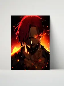 One Piece Shanks Red-Haired Resolve Metal Print – 8x10