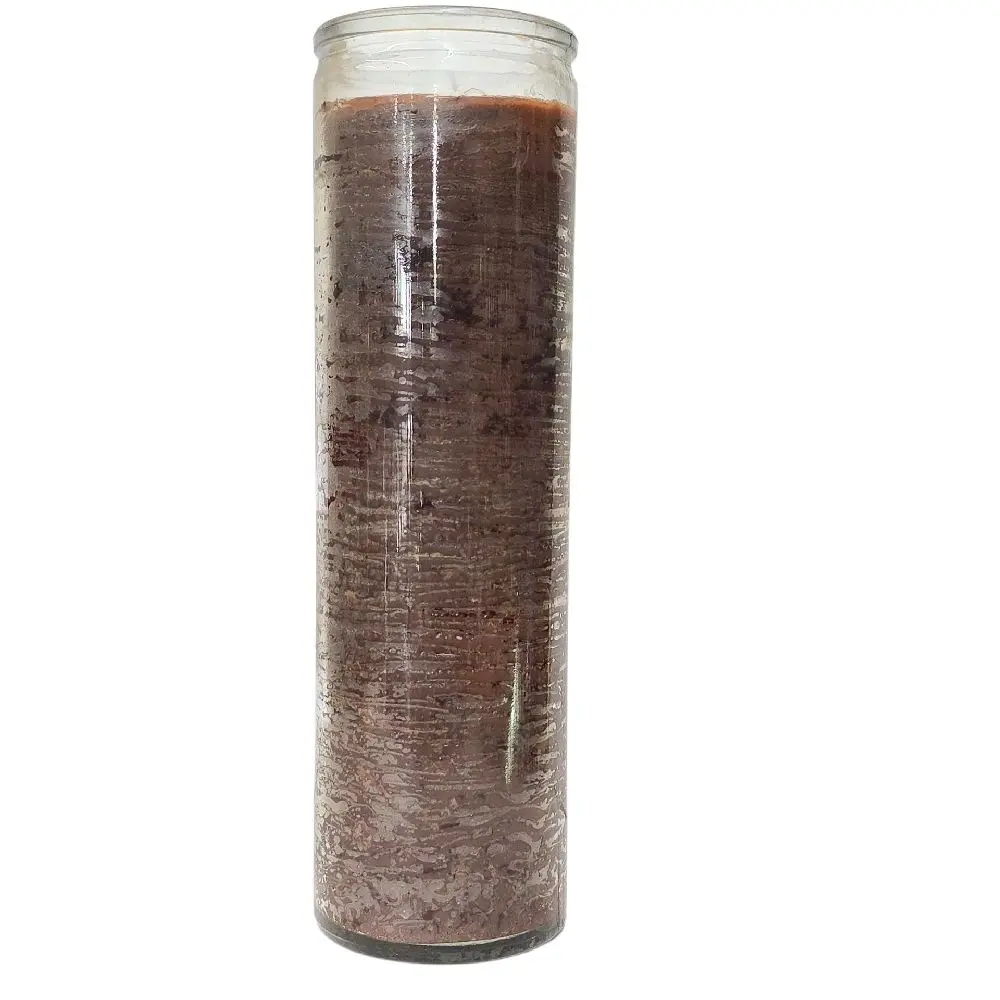 Brown Non-Toxic Wax Aromatherapy Candle - Grounding Stability, Spiritual Strength Veladora Color Cafe Liso for Prayer, Home Decor Lighting Needs