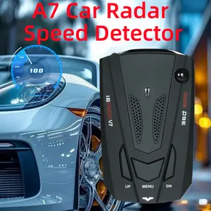 V7 16 Bands Laser Radar Detector Real-Time Road Safety Warning Reminder Portable Car Speed Alert Device Plug and Play Auto Accessory for Long Distance Road Trip & Urban Driving