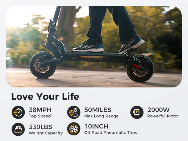 All Terrain Electric Scooter, 1000W/500W Violent Motor, Max 28MPH/25MPH Speed, 40/28/20 Mile Range, 330Lbs Capacity, 3S Folding, Dual Shock Absorption – Foldable Off-Road E-Scooter