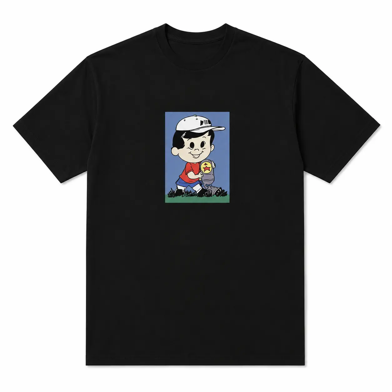K4WS Cartoon Graphic T Shirt, Cute Character Vintage Cotton Tee, Oversized Streetwear Shirt, Casual Unisex Fashion Top