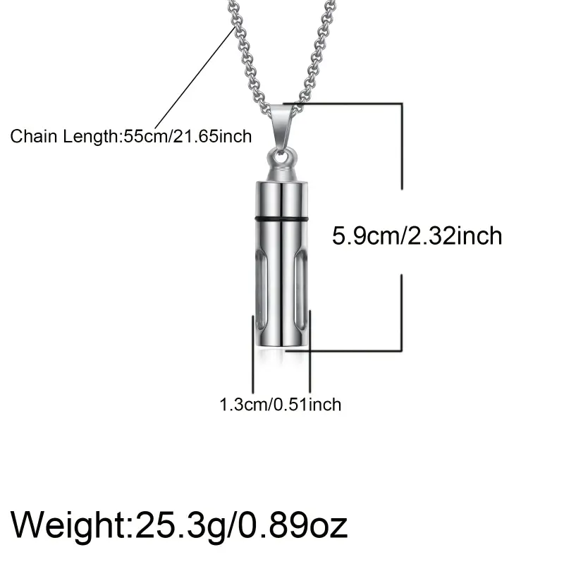 [Elegant Perfume Necklace] 1pc Elegant Transparent Perfume Bottle Pendant Necklace | Men's Fashion Jewelry Accessories Simple Openable