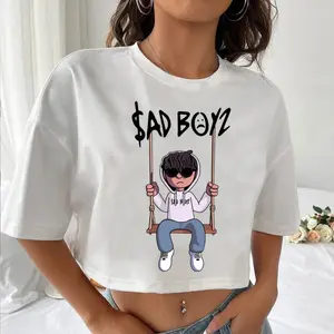 Junior H Sad Boyz Crop Top, Women Crop Top Breathable Streetwear Clothing Fashion, Sad Boyz 4 Life Shirt, Colloris Tumbados Crop Top, Junior H Concert 2024 Merch, Gift For Her, Mother's Day Idea