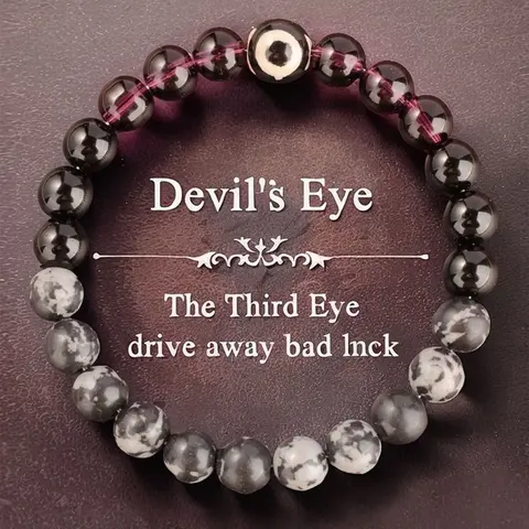 Evil Eye Protection Bracelet, Handmade Snowflake Stone Beaded Jewelry, Boho Chic Crystal Stone Bracelet, Boho Style Bracelet, Unisex Fashion Accessory for Daily Wear, Perfect Gift, Crystal Bracelets