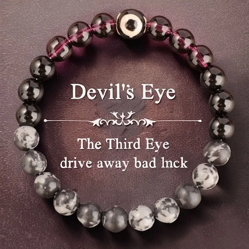 Evil Eye Protection Bracelet, Handmade Snowflake Stone Beaded Jewelry, Boho Chic Crystal Stone Bracelet, Boho Style Bracelet, Unisex Fashion Accessory for Daily Wear, Perfect Gift, Crystal Bracelets