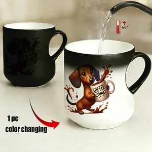 Color Changing Mug with Heart Handle, Thermosensitive Ceramic Coffee Mug 11oz/330ML, Perfect for Gifts, Fun and Unique Design, Funny Ceramic Mug