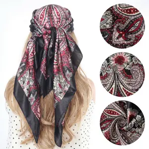 2026 Summer Must-Have Versatile Satin Headscarf Perfect for Various Styles Silky Hair and Neck Scarves 23inch Satin Bandanas for Women 6pcs Floral Print Shawl Turban Hijab poncho moo moo and scarf set