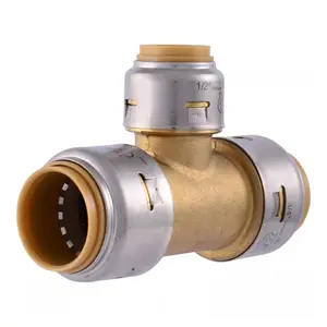 SharkBite Push-to-Connect 3/4 in. PTC x 3/4 in. D Push Brass Reducing Tee – Easy, Reliable & Leak-Free Plumbing Solution!