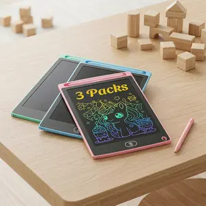 3 Pack Color LCD Doodle Board | Reusable Drawing Tablet with Lock Function, Travel Ready Quiet Toy for Road Trips Restaurants & Family Trips, Ultimate Kids Gift