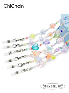 Cute Cartoon Acrylic Eyeglass Chain Mask Strap, Anti-Loss Glasses Accessory, Sweet Style, 1 Piece Pack, Fashionable and Durable