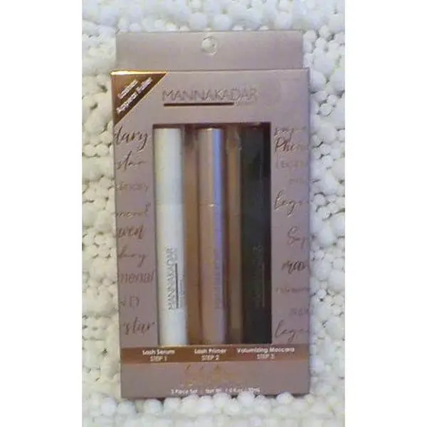 Manna Kadar Lash Maven Serum Volumizing Mascara & Lash Primer 3-in-1 Set 1.23 Fl Oz Pack of 3 Black Makeup Cosmetic for Dramatic Volume