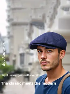 High-Quality Denim Beret Hat, Adjustable Buckle Design, Suitable for All Seasons Outdoor Sports Travel Vacation Daily Casual Wear