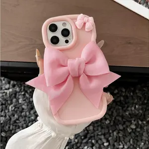 Bowknot Design Phone Case, Cute Phone Protective Cover, Phone Accessories Compatible with iPhone 15 14 13 12 11 Plus Pro Max Samsung S21-S24 Series FE Ultra Series, Casing
