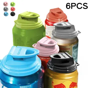 6-Pack Reusable Soda Can Lids, Snap-On Covers for 12–16oz Cans, Leakproof & BPA‑Free Drink Stoppers, Keep Beverages Fresh & Prevent Spills, Assorted Colors