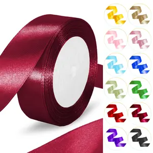 Thick Satin Ribbon Roll, 4cm Wide X 22m Per Roll, Flexible Anti-Wrinkle, Long-Lasting Gloss, Ideal for Gift Wrapping Supplies, Wedding Decor, DIY Bouquets, Bouquet Wrappers