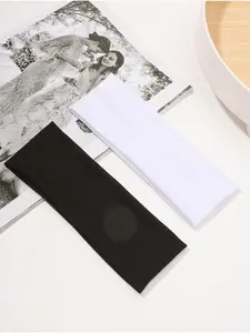 2pcs Fashion Sporty Elastic Hair Bands, Simple Plain Soft Comfortable Hair Bands for Men and Women, Casual Outdoor Sports Hair Bands, Running Headband, Sweat Absorbing Headband, Sweat Wicking Headband