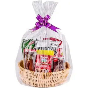 Clear Basket Bags 20Pack Large Cellophane Gift Bags for Baskets Cellophane Wrap for Gift 2 Mil Thick (24"x30")