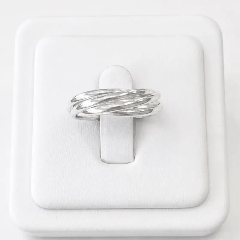 925 Sterling Silver 5-Interlocking Band Ring, Fine Jewelry for Women
