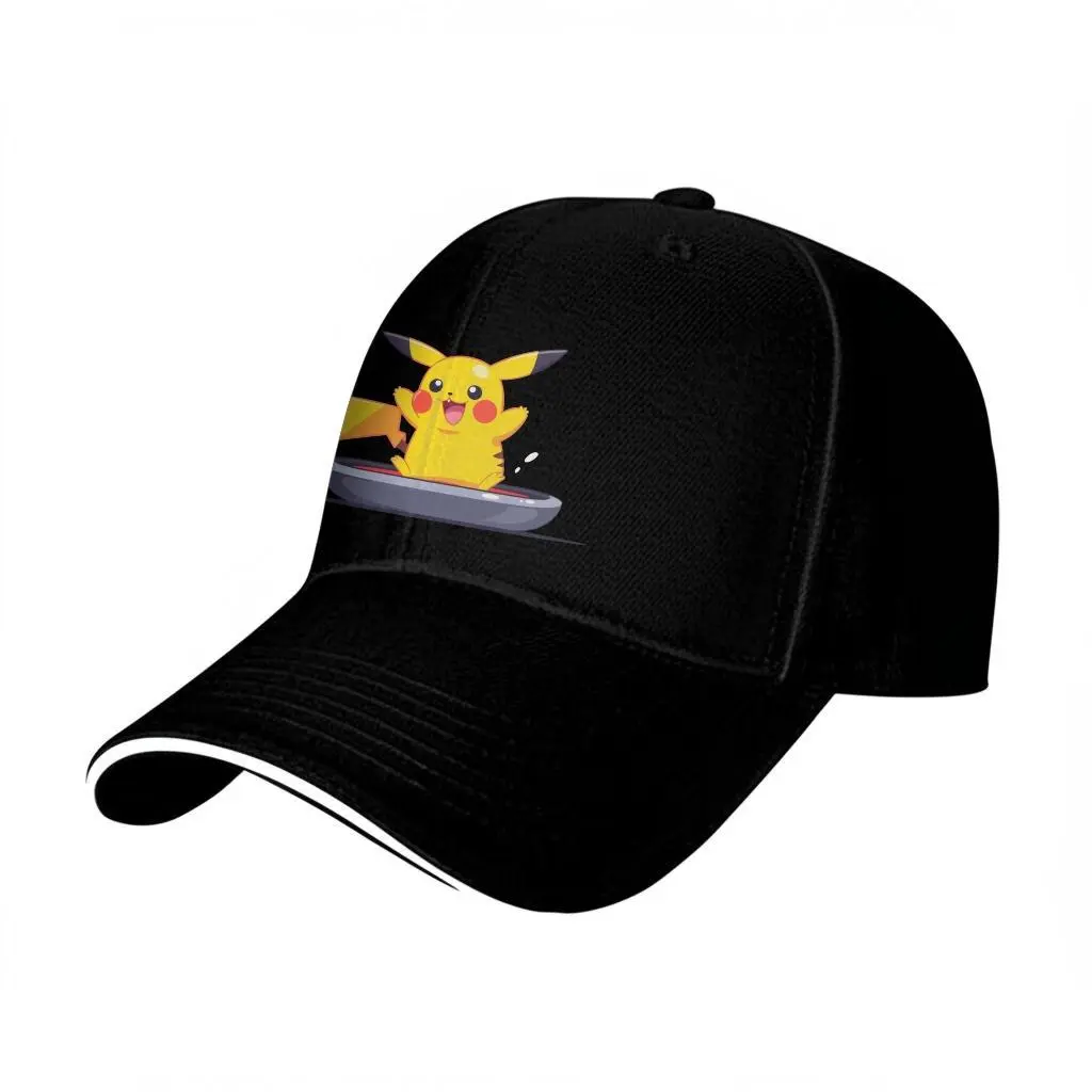 Resist Hats, PIKACHU Baseball Hats, Collection, Anime, Snapback, Women's Ponytail Hat, PIKACHU Printed Baseball Cap, for Men, Funny