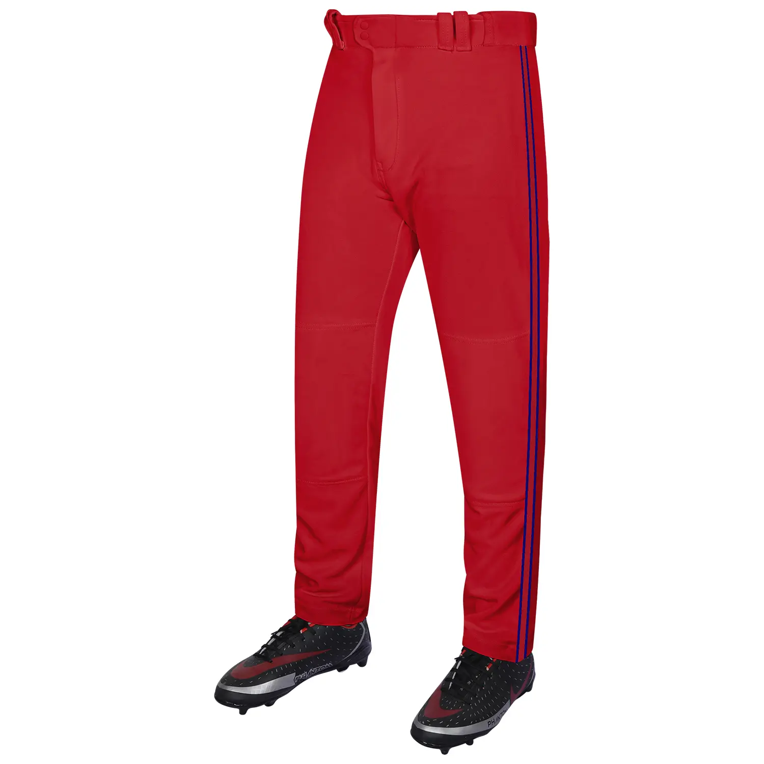 Exxact Sports Proline Baseball Pants - Male & Youth Sizes, All Seasons, Relaxed Fit Open Bottom, Striped Lightweight Polyester, Double-Ply Reinforced Knee Panels, Breathable, Anti-Odour, Suitable for Baseball & Softball, Size M, Multi-Size, Reinforced Kne
