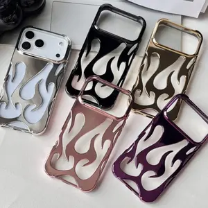 Flame hollow heat dissipation shell suitable for iPhone17 mobile phone case 16/15/14 personalized protective cover