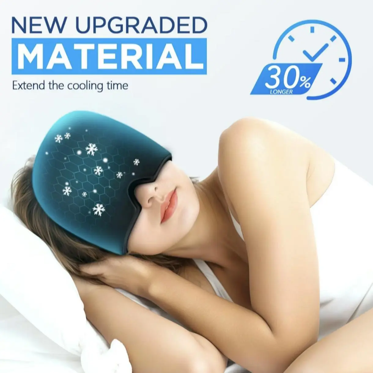 1PC Solid Gel Cold Compression Soothing Flexible Head Mask for Pain Relief, Ice Head Wrap for Migraine Relief, Reduces Puffiness and Discomfort, Headband Cooling Sleep Mask