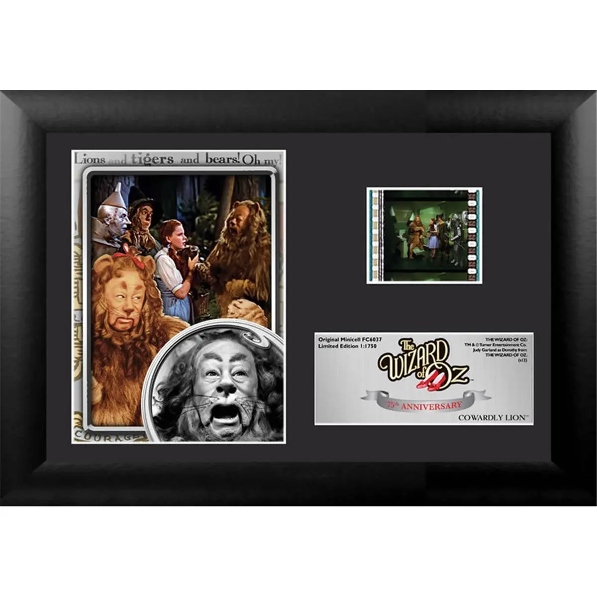 212 MAIN Wizard of Oz 75th Anniversary Limited Edition Photo Frame, 7x5 in Wooden MDF American Popular Folklore Collectible with Real Film Clip for Baby Room Decor, Unique And Varied Product, Filmcell Presentation, Easel Back, Numbered Plate