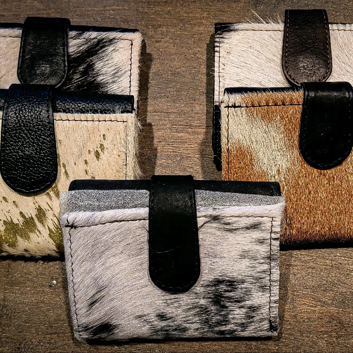 genuine cowhide trifold wallet