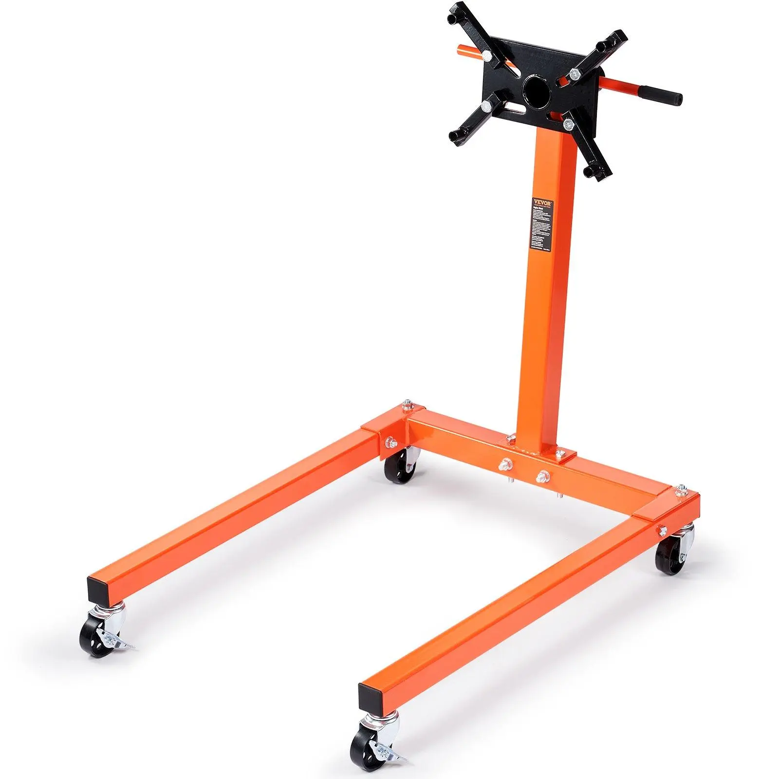 【Summerfinds】VEVOR Engine Stand, 1300 lbs (3/5 Ton) Rotating Engine Motor Stand with 360 Degree Adjustable Head, Cast Iron Motor Hoist Dolly, 4-Caster, 4 Adjustable Arms, for Vehicle Maintenance, Auto Repair