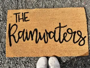 Custom Handpainted Last Name Doormat - Personalized 18x30 Inches