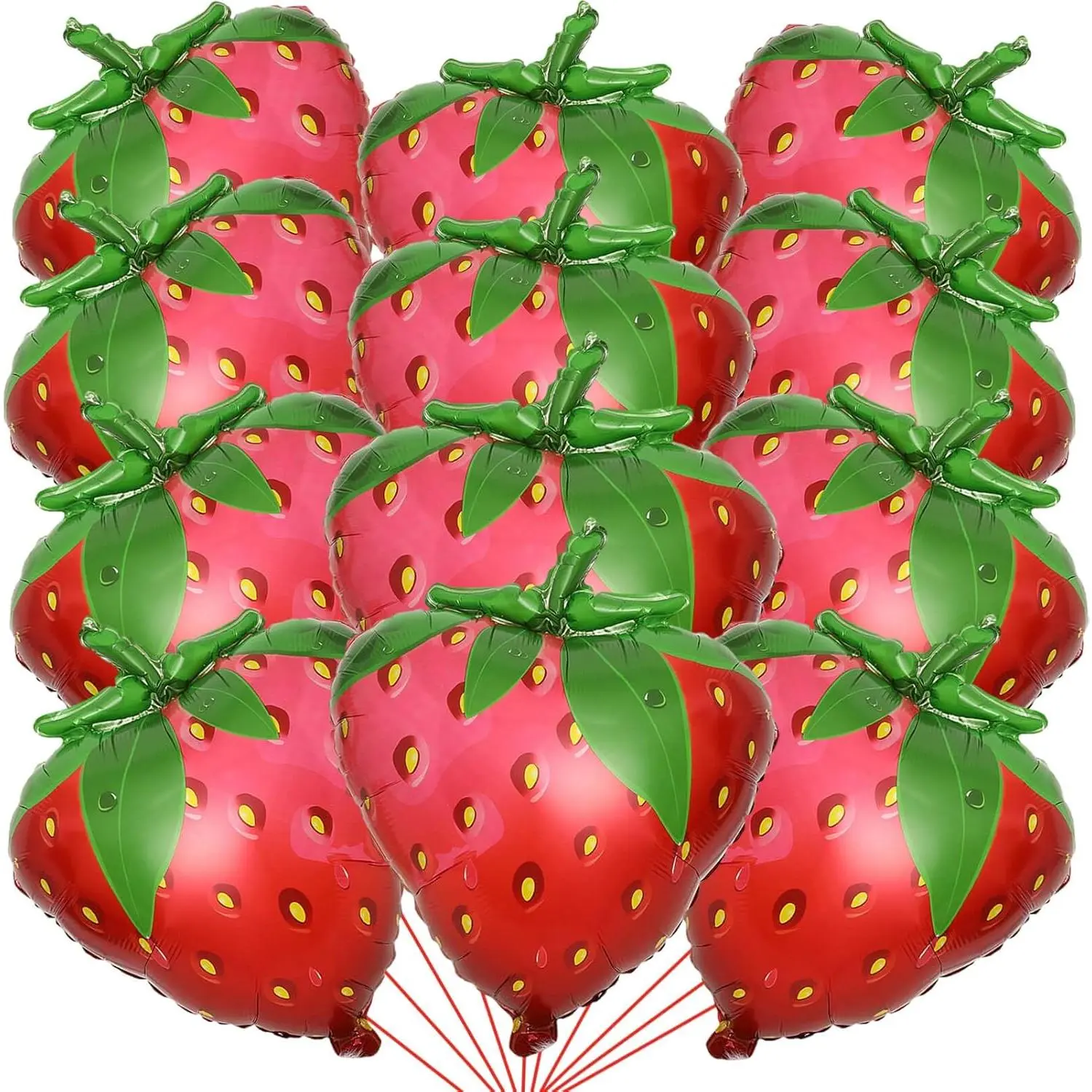 23-Inch Reusable Giant Strawberry Balloons, Berry Theme Balloon Decor for Birthday-Themed First Birthday Party Festive Supplies