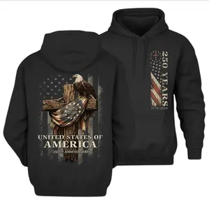 Patriotic Nautical Tee Celebrating 250 Years Hoodie for men, American Flag and Eagle Symbols Military Veteran Pride Hoodie,4th of July Hoodie